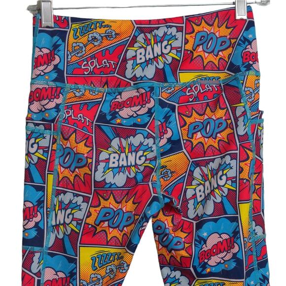 Constantly Varied Gear CVG Womens Capri Leggings Comic Print Mid Rise Cropped XS - Picture 6 of 8